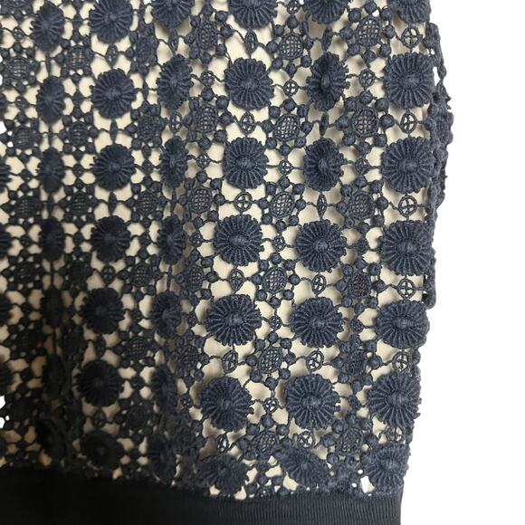 Tory Burch Navy Blue Sleeveless Pleated Knit Crewneck Midi Sweater Dress Size XS - Picture 9 of 13